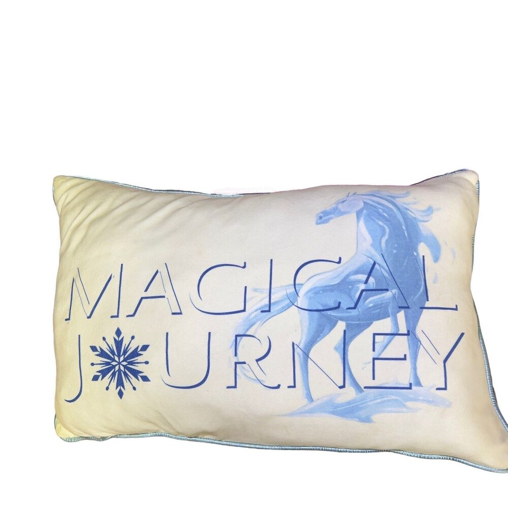 Disney Frozen 2 Magical Journey‎ Silver Sequins Super Soft Throw Pillow 24x16 in